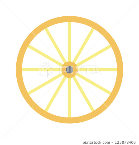 Wood Tire Flat Illustration. Clean Icon Design Element on Isolated White Background 123878406