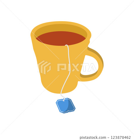 Cup of Tea Flat Illustration. Clean Icon Design Element on Isolated White Background 123878462