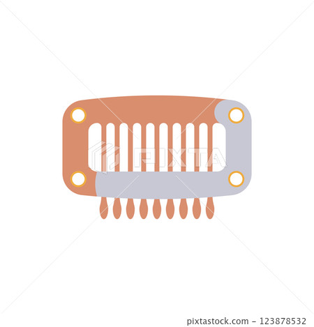 Hair Pin Flat Illustration. Clean Icon Design Element on Isolated White Background 123878532