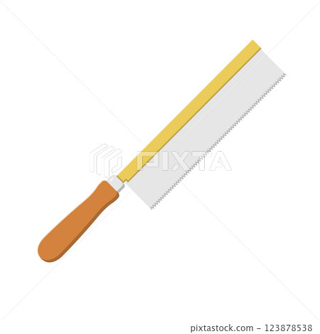 Hand Saw Flat Illustration. Clean Icon Design Element on Isolated White Background 123878538