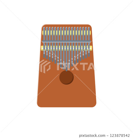 Kalimba Flat Illustration. Clean Icon Design Element on Isolated White Background Kalimba Flat Illustration. Clean Icon Design Element on Isolated White Background 123878542