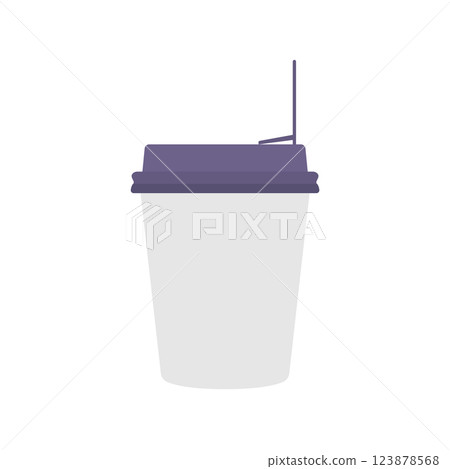 Paper Cup Flat Illustration. Clean Icon Design Element on Isolated White Background Paper Cup Flat Illustration. Clean Icon Design Element on Isolated White Background 123878568