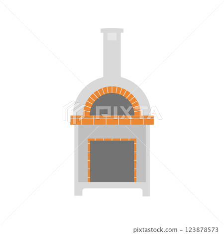 Pizza Oven Flat Illustration. Clean Icon Design Element on Isolated White Background 123878573