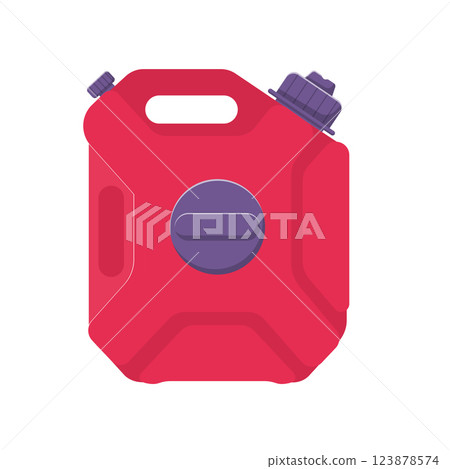 Fuel Jerrycan, Gasoline Canister Flat Illustration. Clean Icon Design Element on Isolated White Background 123878574
