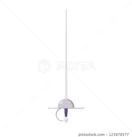 Rapier Flat Illustration. Clean Icon Design Element on Isolated White Background Rapier Flat Illustration. Clean Icon Design Element on Isolated White Background 123878577