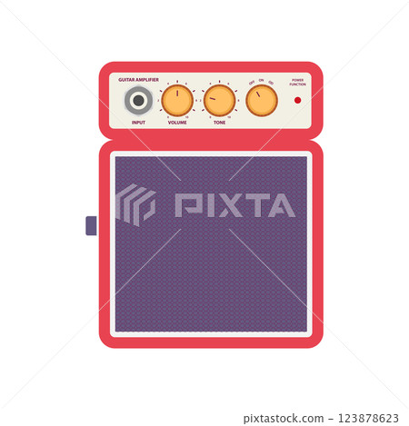 Guitar Amplifier Flat Illustration. Clean Icon Design Element on Isolated White Background 123878623