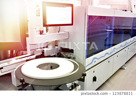 Automatic edgebander machine on factory 123878811