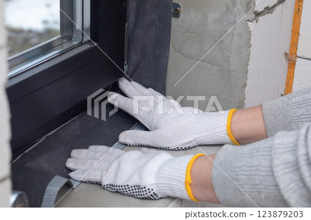 Installing the window opening. 123879203