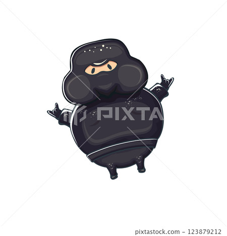 Cartoon Ninja Character Funny Martial Arts Illustration in Black Suit, Ideal for Digital Design, Stickers and Social Media Posts, Perfect for Humorous Projects and Children s Content Cartoon Ninja Character Funny Martial Arts Illustration in Black Suit, Ideal for Digital Design, Stickers and Social Media Posts, Perfect for Humorous Projects and Children s Content 123879212