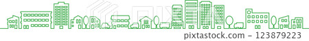 Cityscape silhouette illustration line 2 Cityscape silhouette illustration line 2 123879223