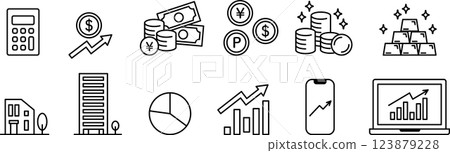 Money, investment and savings business icons 2 Money, investment and savings business icons 2 123879228