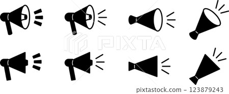 Megaphone/loudspeaker icon illustration 3 123879243