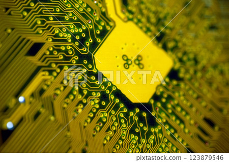 Computer motherboard. Details of mainboard back Computer motherboard. Details of mainboard back 123879546