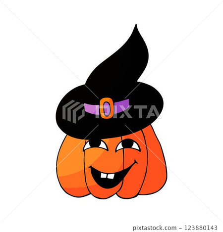 Halloween illustration in hand draw style. Element of your design 123880143