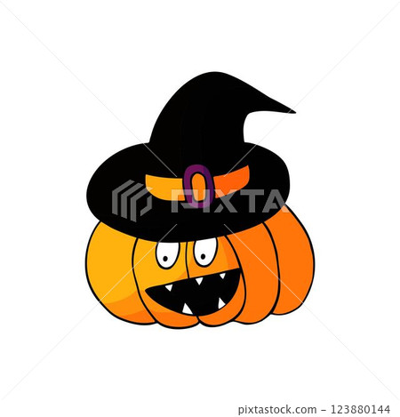 Halloween illustration in hand draw style. Element of your design 123880144