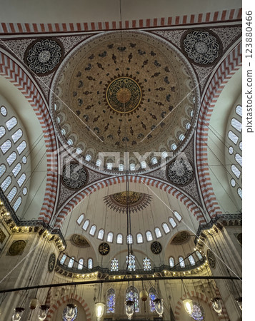 Majestic Interior of a Suleymaniye Mosque, Istanbul, Turkey Majestic Interior of a Suleymaniye Mosque, Istanbul, Turkey 123880466
