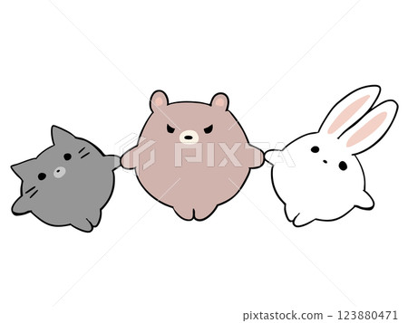 運動會，團體體操，貓，兔子，熊 123880471