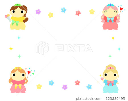 可愛的公主框架 123880495