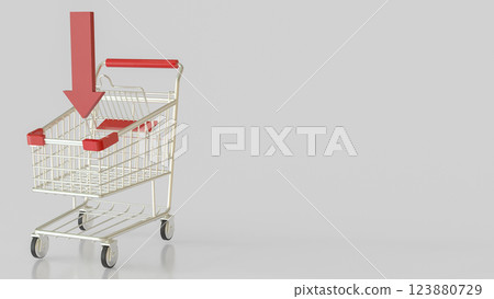 The Shopping cart  for Business concept 3d Rendering. 123880729