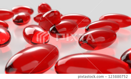 The Red pill for Astaxanthin or Heathy concept 3d Rendering. 123880752