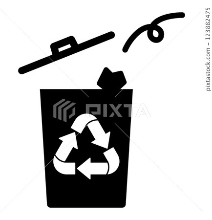 Recycling symbol trash can 123882475