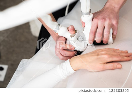 Advanced skin treatment session in a modern beauty clinic 123883295