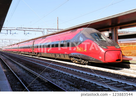 Italo Express Train, Venice, Santa Lucia Station, Italy Italo Express Train, Venice, Santa Lucia Station, Italy 123883544