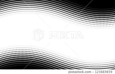 具有垂直排列的大型彎曲菱形半色調的框架。 123883659