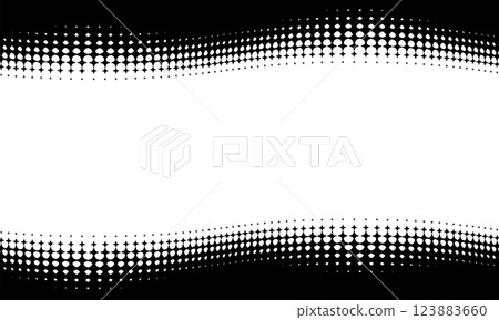 A frame of gently curved diamond-shaped halftones arranged vertically. 123883660