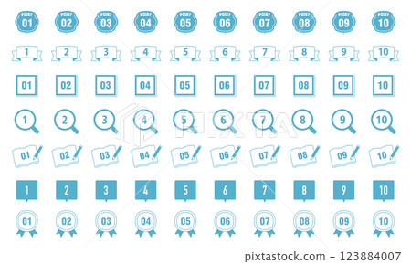 Set of number icons Rank Illustration 10 Variation Vector Point Line Drawing Simple 123884007