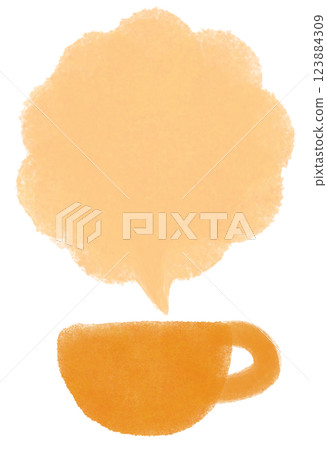 Hot drink and steam frame illustration, orange color (JPEG/PNG) Hot drink and steam frame illustration, orange color (JPEG/PNG) 123884309