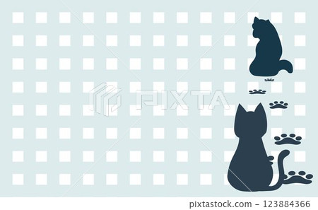 Silhouette of a dog and cat walking and leaving footprints Silhouette of a dog and cat walking and leaving footprints 123884366
