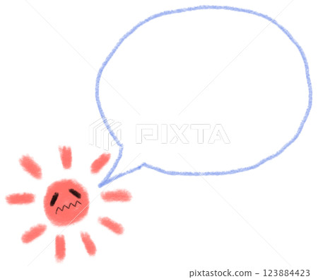 Troubled sun speech bubble frame, illustration material (JPEG/PNG) Troubled sun speech bubble frame, illustration material (JPEG/PNG) 123884423