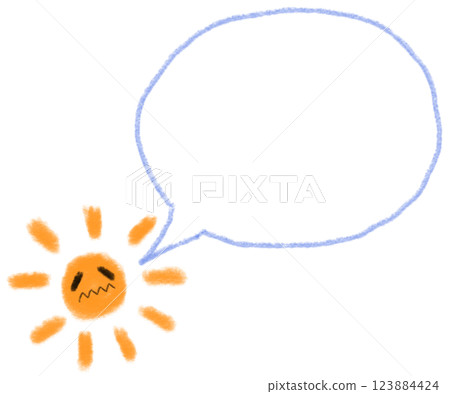 Troubled sun speech bubble frame, illustration material (JPEG/PNG) 123884424