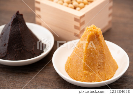 Rice miso (white) and red miso 123884638