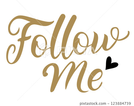 Cute Follow Me Characters / Handwritten Characters (Vector Transparent Background) AI-Generated 123884739