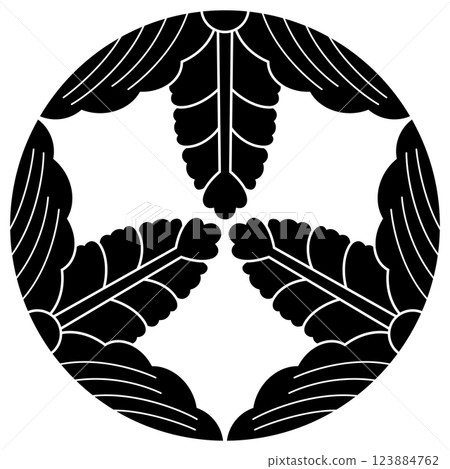 這是一個家族徽章。它被稱為三部花泡桐。 這是一個家族徽章。它被稱為三部花泡桐。 123884762