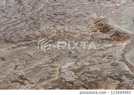 Pamukkale travertine terraces in Turkey 123884993