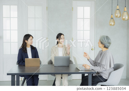 Gray hair women business team Gray hair women business team 123885034