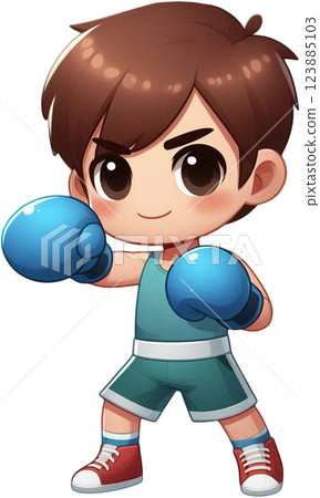 a boy with a boxing gloves 123885103