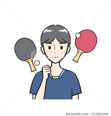 乒乓球社裡努力訓練的男學生(無背景) 乒乓球社裡努力訓練的男學生(無背景) 123885246