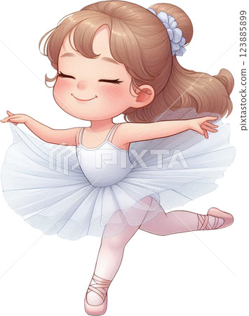 little ballerina dancing in blue dress little ballerina dancing in blue dress 123885899