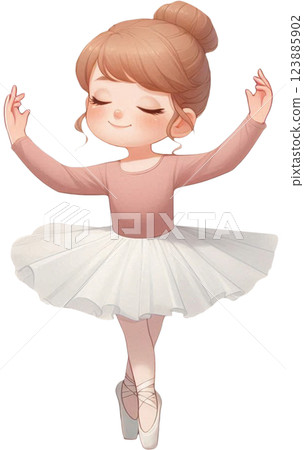 cute little ballerina in ballet tutu 123885902
