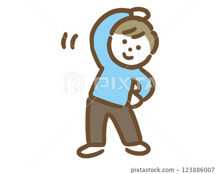 A man doing warm-up exercises A man doing warm-up exercises 123886007