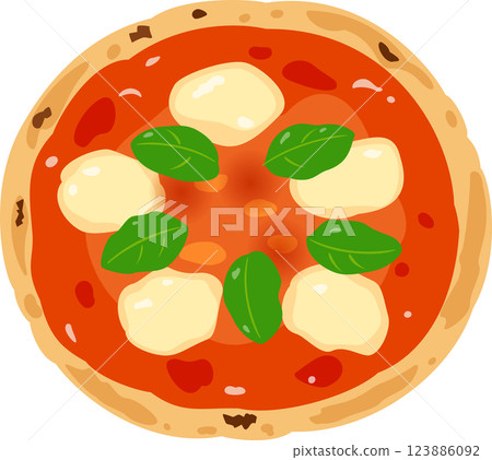Deformed illustration of pizza margherita 123886092