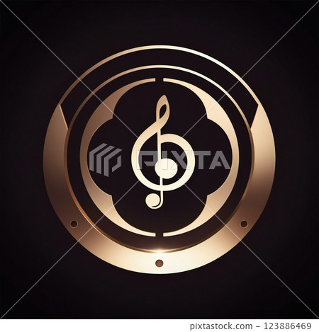 Music icon, musical note logo 123886469