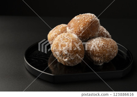 Bean paste donut 123886616