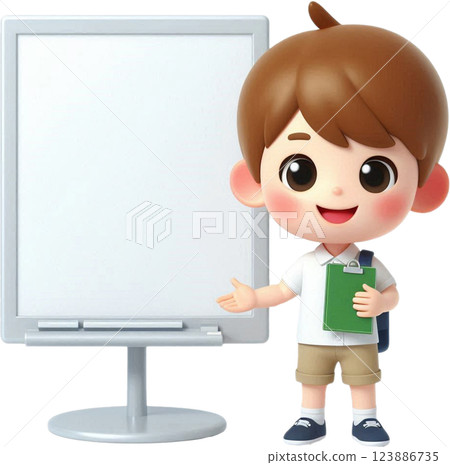 little boy with board Presentation little boy with board Presentation 123886735