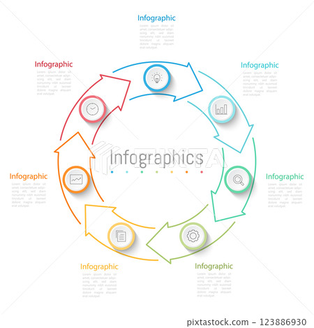Infographic 7 options design elements for your business data. Vector Illustration. Infographic 7 options design elements for your business data. Vector Illustration. 123886930
