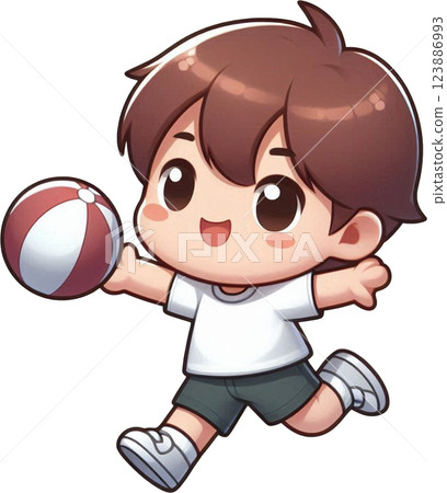 a boy with a ball 123886993